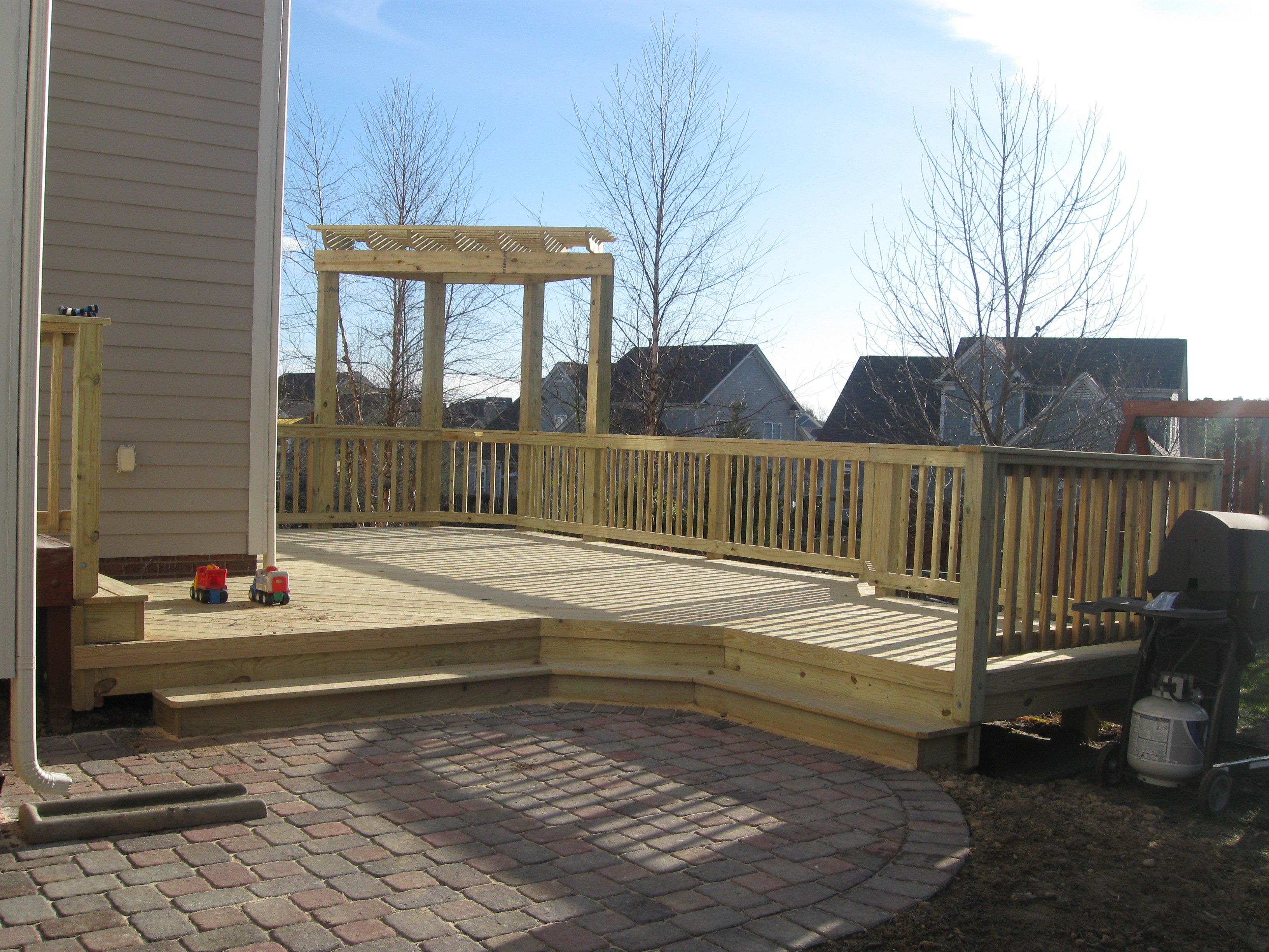 Deck and patio combination is a great solution for Charlotte backyards ...