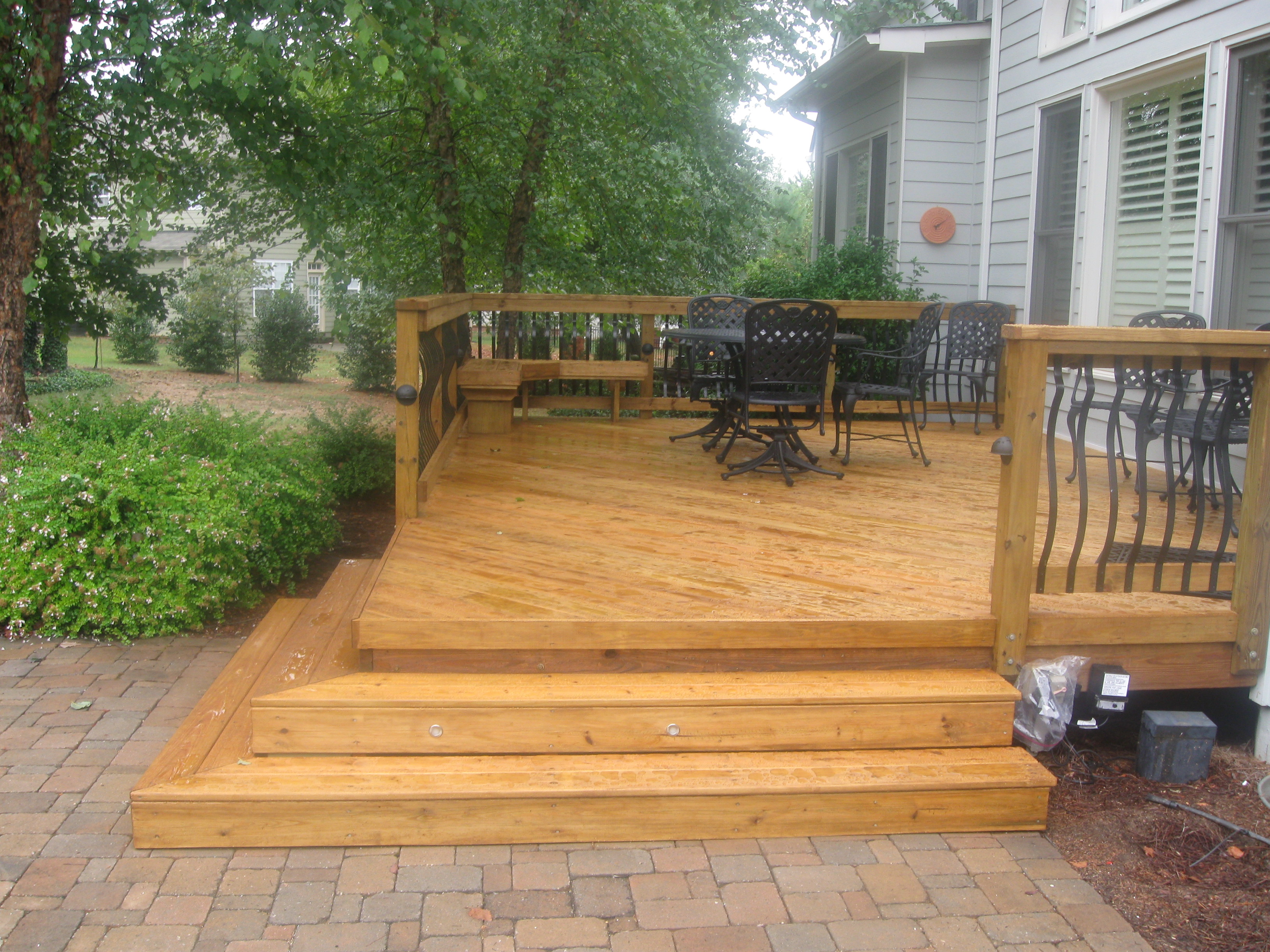 Wood Deck and Paver Patio